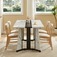 thumbnail image 3 of 71" Large Dining Room Table for 6, Rectangular Kitchen Table with Adjustable Legs, Waterproof Wood Grain Dining Table for Big Family, White, 3 of 9