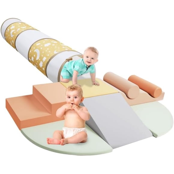PATAZOK Set de juegos de espuma para trepar para niños pequeños, 9 piezas