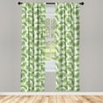 thumbnail image 3 of Ambesonne Palm Leaf Curtains, Exotic Tree Hawaiian, Pair of 28"x63", Fern Green, 3 of 5