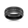 thumbnail image 2 of Mens Wedding Band in Titanium 8MM Ring Black Plated Black Round CZ, 2 of 2