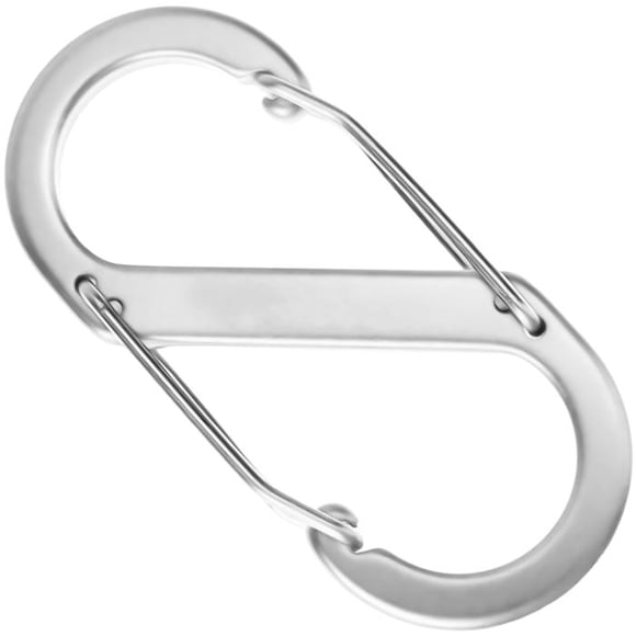 Gancho Mosquetón VentDepot TwinLockSilver 1Pza 10kg Forma S Bloqueo Automático Plateado Aleación de Aluminio