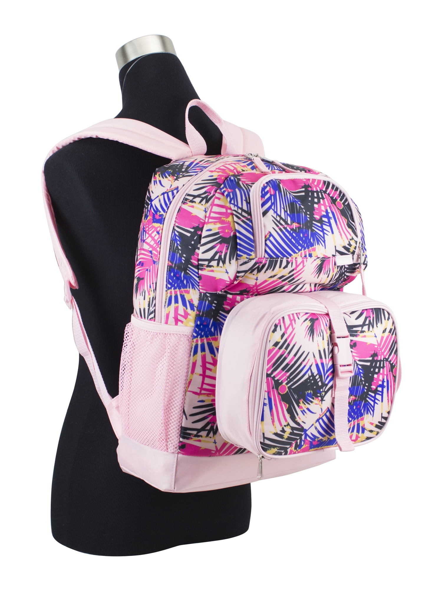 Fuel Unisex 4-Piece Combo Backpack with Lunch Box, Storage Case and Shoe Pouch, Palm Print