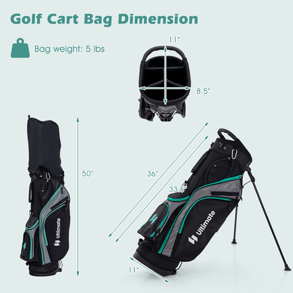 Resenkos Golf Carry Bag Set ,Golf Cart Bag Set,11 Pieces Complete Golf Club Package Set-Green