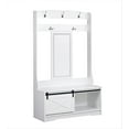 thumbnail image 5 of Sanit Birch Hawksbury Transitional Particle Board White Hall Tree & Shoe Bench, 5 of 7