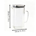thumbnail image 3 of MMJ Large Glass Water Pitcher 1500ml Heat Resistant with Handle and Lid for Cold Tea Juice 9.65x3.15x3.15in, 3 of 7