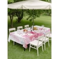 thumbnail image 4 of Outdoor Tablecloth with Umbrella Hole for Patio/Picnic/Party/Camping, Pink Coastal Waterproof Table Cloth Rectangle Table Cover Washable, Summer Ocean Coral Jellyfish Seahorse Starfish (60"x 102"), 4 of 8