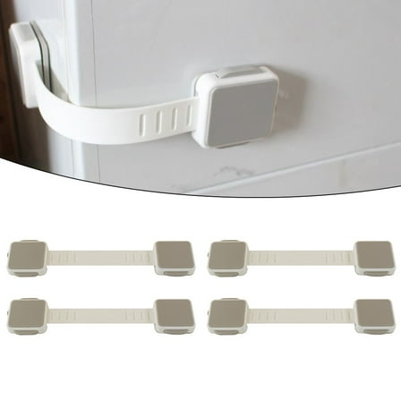 Child Safety Cabinet Locks 4 Pack Baby Proofing Anti-Pinch Drawer Locks for Kitchen Fridge Cupboard Infant Protection Plastic Door Lock