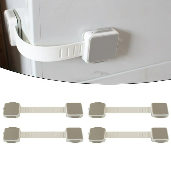 Child Safety Cabinet Locks 4 Pack Baby Proofing Anti-Pinch Drawer Locks for Kitchen Fridge Cupboard Infant Protection Plastic Door Lock