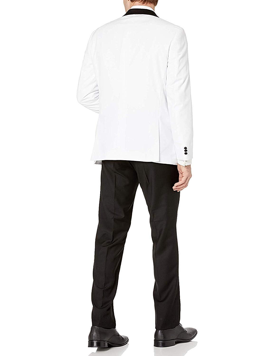 Adam Baker Men's Slim Fit One Button Satin Shawl Collar Tuxedo