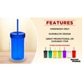 thumbnail image 2 of Acrylic Tumblers with Straw 18 oz. Set of 10, Bulk Pack - Perfect for Smoothies, Iced Coffee, Soda, Other Beverages - Blue, 2 of 5