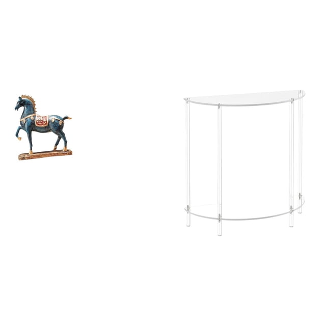 Figura de caballo,Figura de caballo Escultura animal coleccionable,Mesita de noche de acrílico,Mesa auxiliar de acrílico transparente Mesa auxiliar transparente en capas,Mesa pequeña de