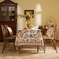 thumbnail image 3 of Fall Floral Linen Tablecloth for Rectangle Tables,French Rustic Table Cloth with Colorful Flowers Pattern,Farmhouse Decor for Kitchen Parties Thanksgiving Christmas New Year,55"*79", 3 of 6