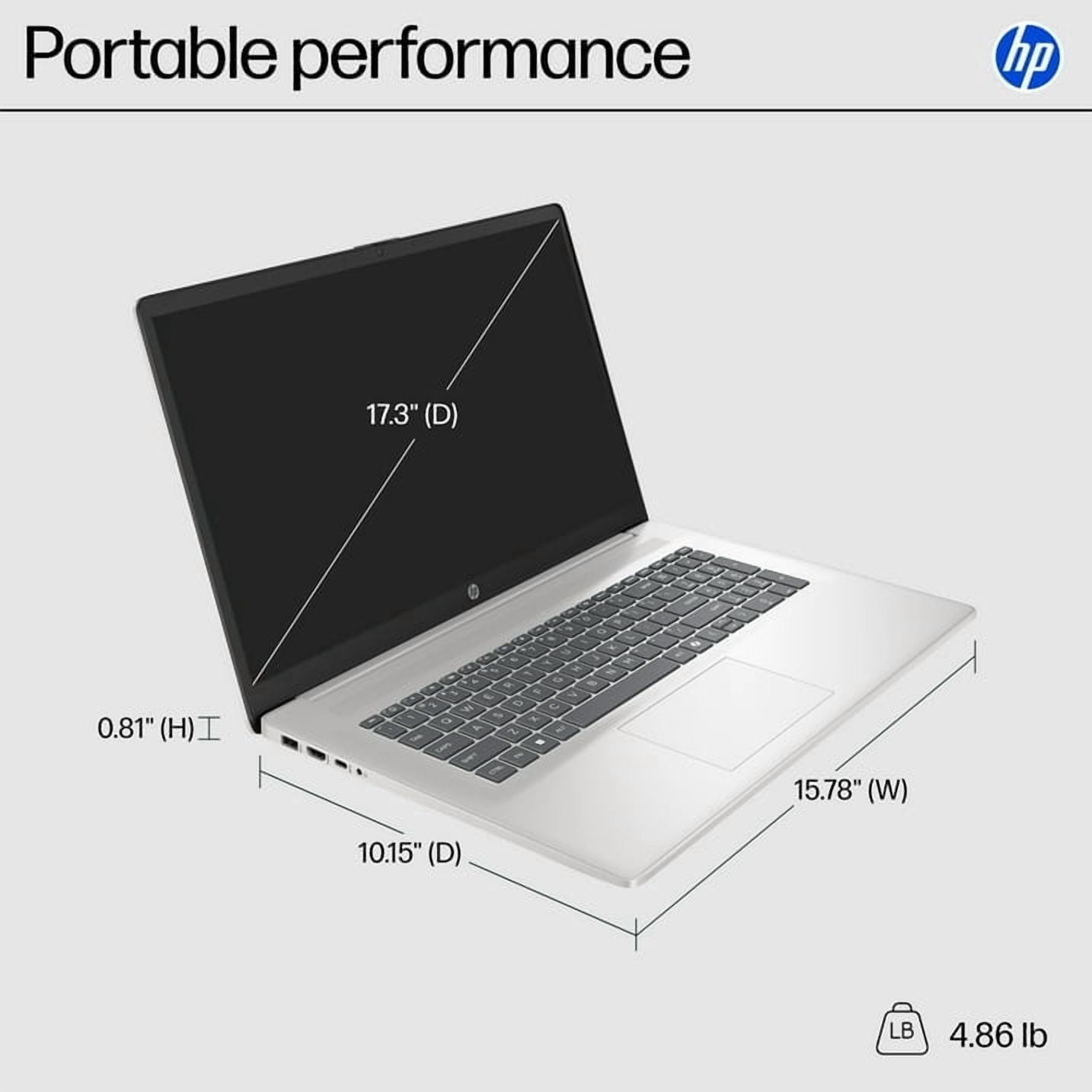 HP 17 Laptop, 17.3" HD+ Touchscreen, Intel Core Ultra 7 255U Processor (Beat i7-1355U), 16GB RAM, 1TB SSD, Webcam, HDMI, Backlit Keyboard,Wi-Fi 6, Windows 11 Pro, Silver