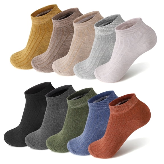 Bocaoying 10 Pairs Women's Breathable Cotton Ankle Socks Low Cut Invisible Casual Sock Set