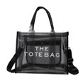 thumbnail image 1 of Tote para damas, Tote de plástico, Tote de viaje, Bolso de hombro para damas, Bolso bandolera, Tote de playa, (L)13.8" x (W)5.5" x (H)9.8" negro, 1 of 5