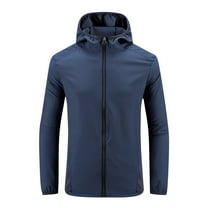 hotojiny Big and Tall Men's Rain Jacket Lightweight Long Sleeve Windbreaker Hooded Coat for Outdoor Hiking Fishing Travel