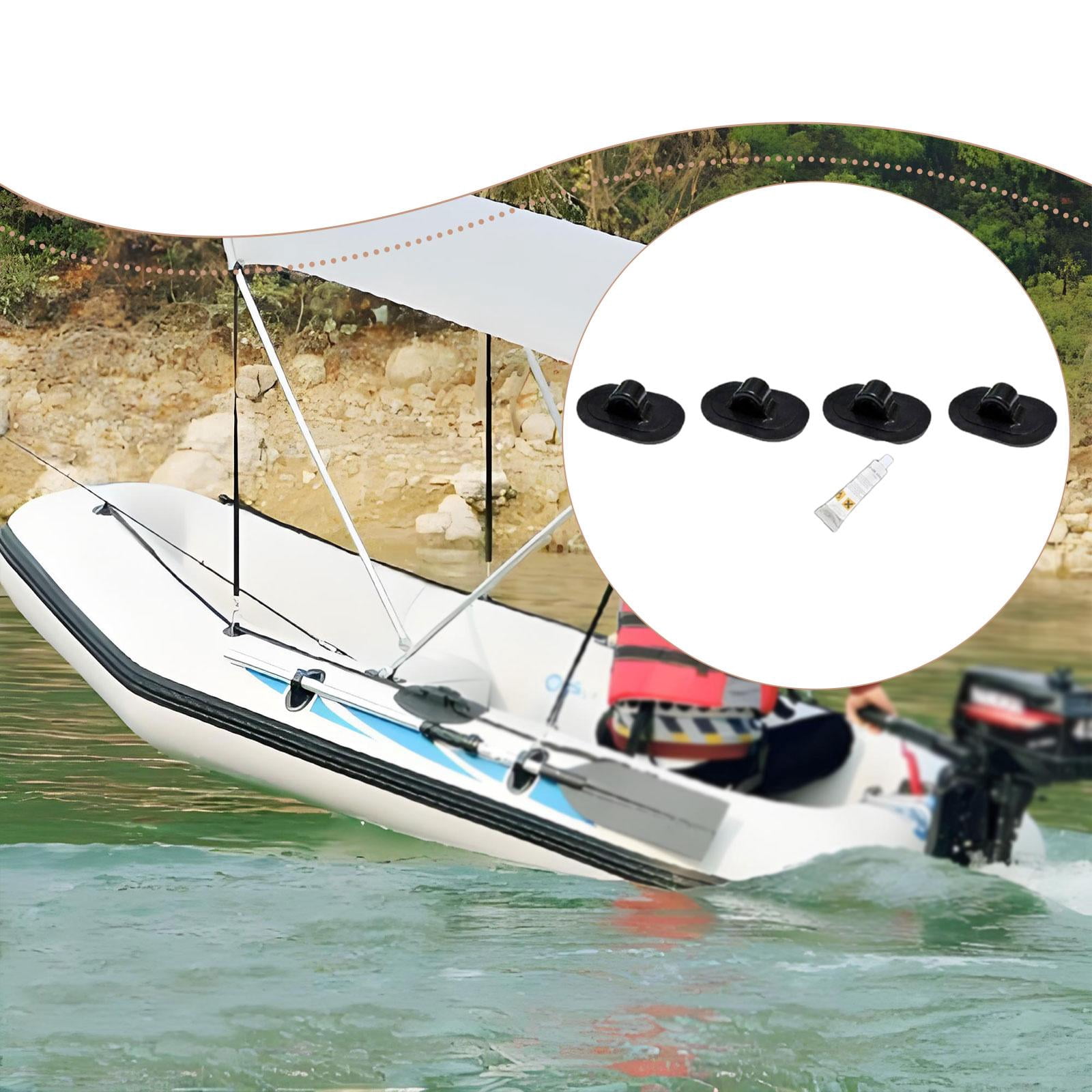 harayaa 4 Pieces Kayak Canopy Mount Bases Black Awning Accessories with Glue Sun Shelter