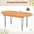 thumbnail image 3 of Gymax 71'' Patio Dining Table 6 Person Large Oval Table w/ Teak Wood Tabletop, 3 of 10