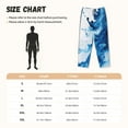 thumbnail image 3 of Disketp Blue White Fluid Art Women's Comfy Pajama Pants Casual Drawstring Palazzo Lounge Wide Leg Pants-Medium, 3 of 6