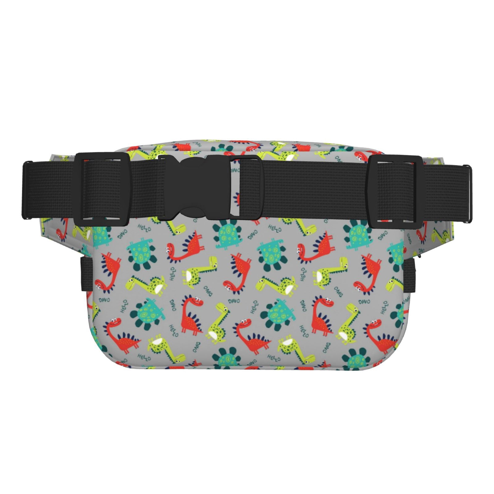 Picia Cute Dinosaur Print Square Double-Layer Waist Bag Mini Adjustable Waist Belt Bag Exercise Running Travel Hiking