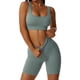 thumbnail image 1 of Pantalones cortos deportivos de manga corta de punto sin costuras, traje de yoga, traje de fitness, cuello en U, cuello cuadrado, traje de fitness sexy Zhivalor  BST3011203-3, 1 of 7