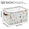 thumbnail image 4 of Yayeee Canvas Storage Basket with Handles for Shelves Fabric Bins Closet Organizer, Green Garden Pattern, 4 of 8