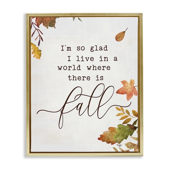 Stupell Industries Cottage A World With Fall Gold Floating Frame Canvas Art, 25 x 31, by Mollie B.