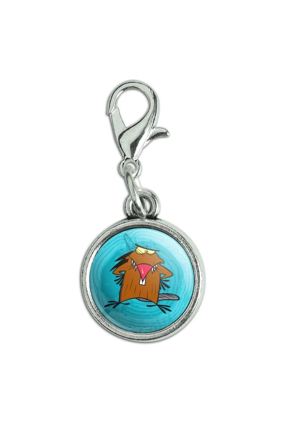 Angry Beavers Daggett Antiqued Bracelet Pendant Zipper Pull Charm with Lobster Clasp