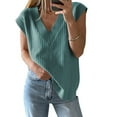 thumbnail image 5 of Juslio Women Sweaters Pullovers Sweaters vests Sweaters V Neck Sleeveless Fashion Blue, 5 of 9