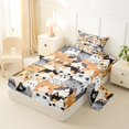 thumbnail image 2 of jejeloiu Cute Cat Pattern Twin Sheet Sets Kids,Colorful Pet Print Bedding,3-Piece, 2 of 6