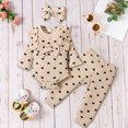 thumbnail image 2 of zuwimk Baby Girl Newborn Outfit Ruffle Ribbed Romper Floral Pants Set(9-12 Months,Khaki), 2 of 6