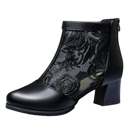 

gvdentm Boots For Women Ankle Booties Mesh Boot For Women Breathable Lace Up Shoes Womens Born Casual Shoes Size 9
