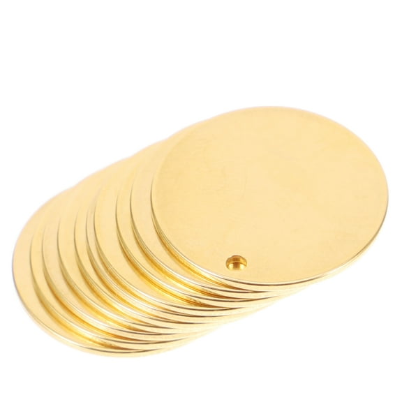 10 Pcs Metal Tags for Key Chain Labels Stickers Blank Dog Golden