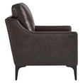 thumbnail image 3 of Armchair Accent Chair, Brown, Leather, Mid Century Living Lounge Cafe Lobby Hospitality Restaurant, Modern Contemporary HB34319, 3 of 8