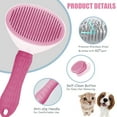 thumbnail image 2 of Cat Brush, Dog Self Cleaning Slicker Brush, Pet Shedding Grooming Brushes Remove Long Short Hair Massaging Comb Indoor Cat, Removes Loose Undercoat for Puppy Kitten, Pink, 2 of 7