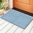 thumbnail image 2 of YFYANG 36"x24" Non-Slip Flannel Carpet Doormat, Living Room Bedroom Office Decorative Area Rugs, Indoor Blue Branch Texture Floor Mats, 2 of 7
