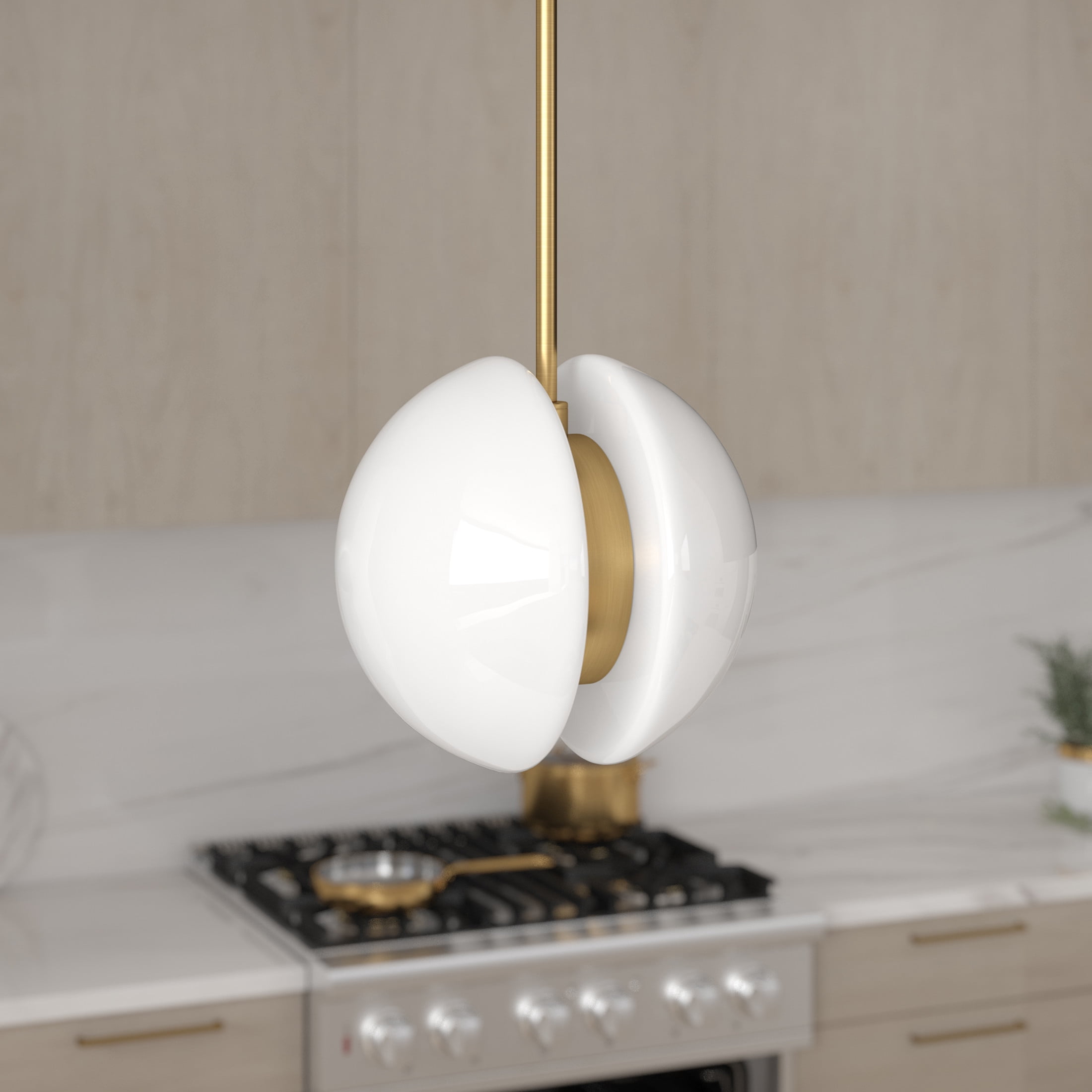 Evelyn&Zoe Modern/Contemporary 10" Wide Brass Pendant