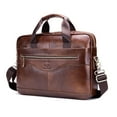 thumbnail image 3 of BULLCAPTAIN Satchel Bag - Genuine Leather Messenger Bag for Business Travel and College, 3 of 7
