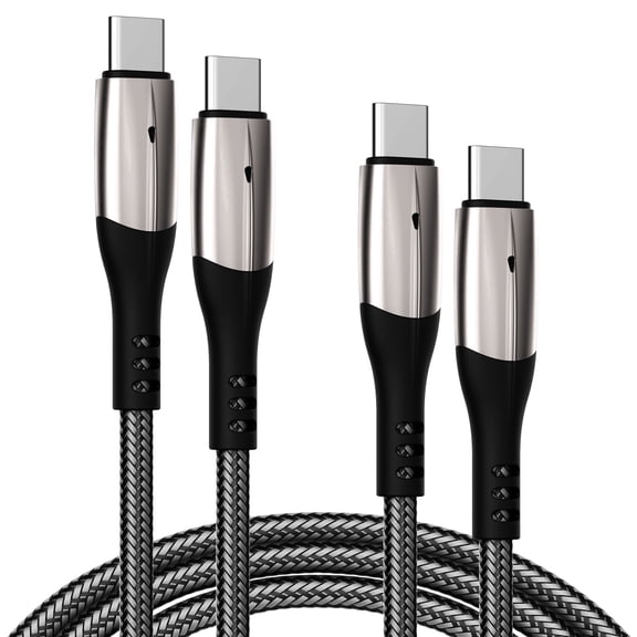 GUSGU USB C to C Charging Cable [2-Pack, 6ft] 60W Nylon Braided USB-C Charger Cable