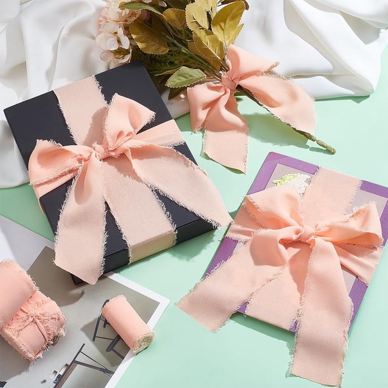 4 Rolls Cotton Ribbon 1-5/8 Inch&times;5.47 Yards Handmade Frayed Ribbons Frayed Fringe Fabric Ribbons Cotton Raw Edge Ribbon for Gift Wrapping Bowknot Making Garment Accessories Misty Rose - Walmart.com