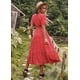 thumbnail image 4 of Vestido con estampado de lunares bohemio de TEELYNN para mujer, vestido informal de verano con escote en V y manga corta para playa, vestidos largos de cintura alta con fajas 2023, 4 of 5