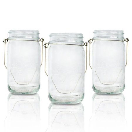 (6-Pack) Fantado Wide Mouth Clear Mason Jar w/ Handle, 32oz
