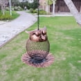 thumbnail image 2 of Sardfxul Hanging Bird Feeder Owl Shape Metal Mesh Wild Bird Seed Tray for Outdoors, 2 of 6
