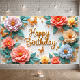 thumbnail image 3 of Colorful Floral Banner Butterfly Decoration Spring Theme for Birthday Party Kids Celebration Event, 3 of 9