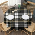 thumbnail image 3 of Round Tablecloths Buffalo Plaid Black and White Checkered Table Cloths 60x60inch Table Cover Washable Foldable and Durable Table Cloths Polyester Tablecloth for Dining Kitchen Parties Weddings, 3 of 6