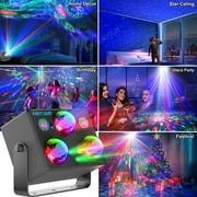 Party Lights,Disco DJ Strobe Light Stage Disco Ball Projector Effect Rave Dance Club Light Sound Activated with Remote Control for Parties Home Show KTV Pub Dance Karaoke Christmas