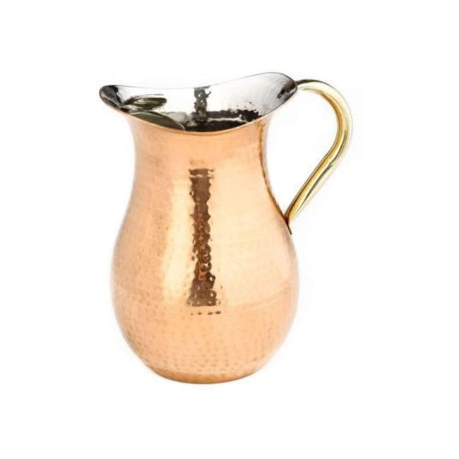 Solid Hand Hammered Pure Copper Jug Pitcher With Lid For Water Ayurveda USA SELR 