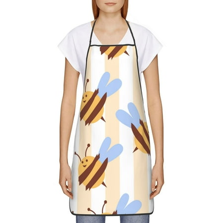 

Goofa Bib Apron Unisex Aprons Adjustable Waterdrop Resistant Cooking Kitchen Apron for Chef A Bee Pattern Apron Bulk