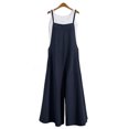 thumbnail image 2 of Women's Jumpsuits Casual Long Rompers Wide Leg Baggy Solid Color Bibs Overalls Pants for Women Girls Womens Clothes, 2 of 5