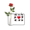 thumbnail image 1 of Cupid Angel Red Heart Conation Pattern Artificial Rose Flower Hanging Vases Decoration Bottle, 1 of 3